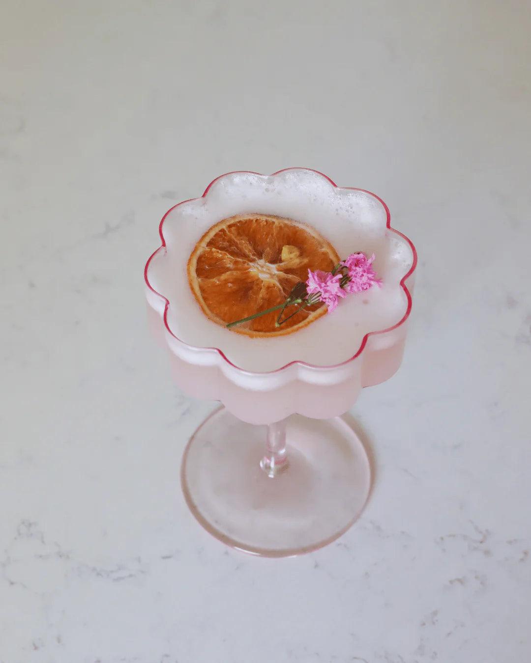 VERRE À COCKTAIL - Fleur Rose - MOI D'ABORD - Boutique Shoosh