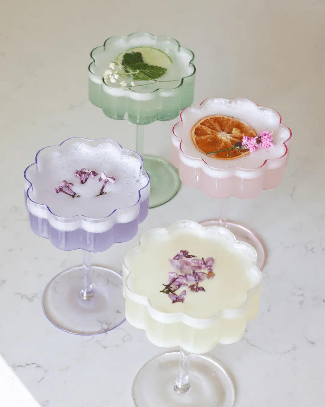 VERRE À COCKTAIL - Fleur Rose - MOI D'ABORD - Boutique Shoosh